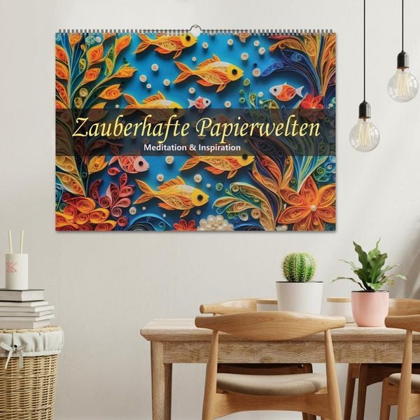Produktbild: Zauberhafte Papierwelten - Meditation & Inspiration (Wandkalender 2026 DIN A2 quer), CALVENDO Monatskalender