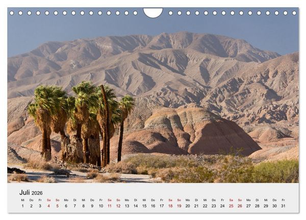 Produktbild: Kalifornien - K&uuml;sten und W&uuml;sten, St&auml;dte und Berge (Wandkalender 2026 DIN A4 quer), CALVENDO Monatskalender