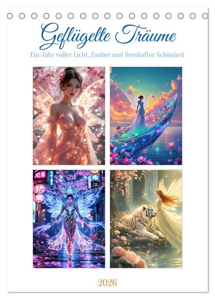 Geflügelte Träume (Tischkalender 2026 DIN A5 hoch), CALVENDO Monatskalender