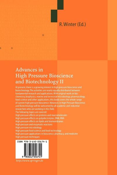Produktbild: Advances in High Pressure Bioscience and Biotechnology II