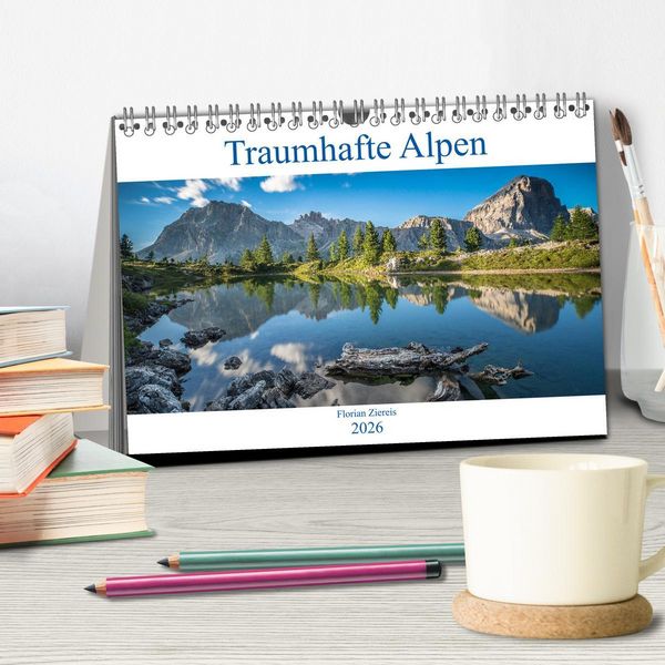 Produktbild: Traumhafte Alpen (Tischkalender 2026 DIN A5 quer), CALVENDO Monatskalender