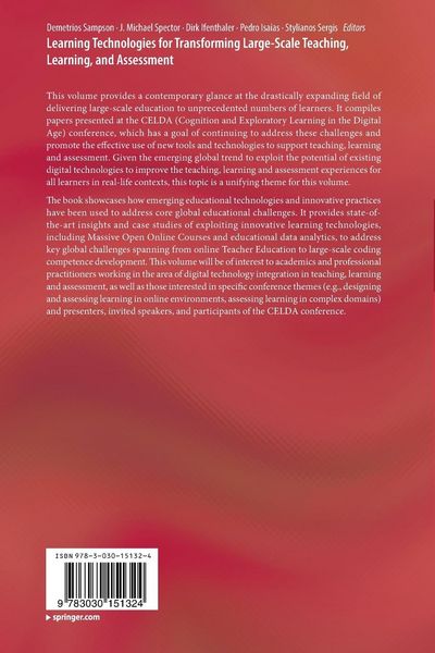 Produktbild: Learning Technologies for Transforming Large-Scale Teaching, Learning, and Assessment