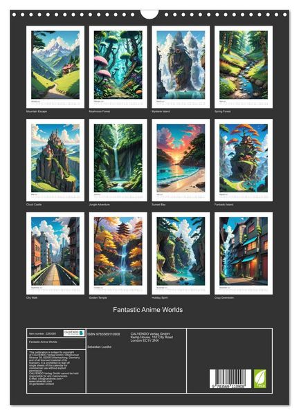 Produktbild: Fantastic Anime Worlds (Wall Calendar 2027 DIN A3 portrait), CALVENDO 12 Month Wall Calendar