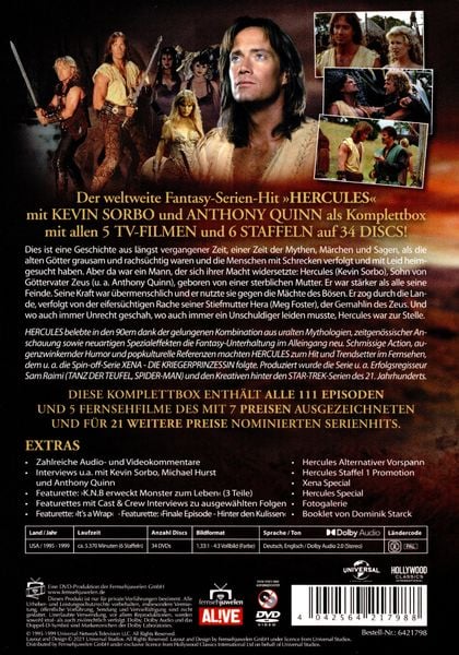 Produktbild: Hercules - The Legendary Journeys - Die komplette Serie (Alle 6 Staffeln + 5 Filme) (Fernsehjuwelen) [34 DVDs]
