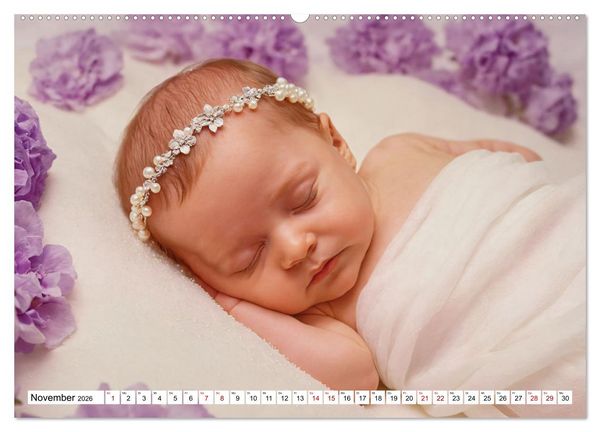 Produktbild: Zauberhaft schlafende Babies - Ruhig und friedlich (hochwertiger Premium Wandkalender 2026 DIN A2 quer), Kunstdruck in Hochglanz