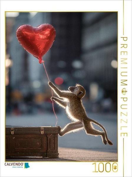 Produktbild: CALVENDO Puzzle Ballon-Dieb als Geschenk zu Valentinstag | 1000 Teile Lege-Gr&ouml;&szlig;e 64x48cm Foto-Puzzle f&uuml;r gl&uuml;ckliche Stunden
