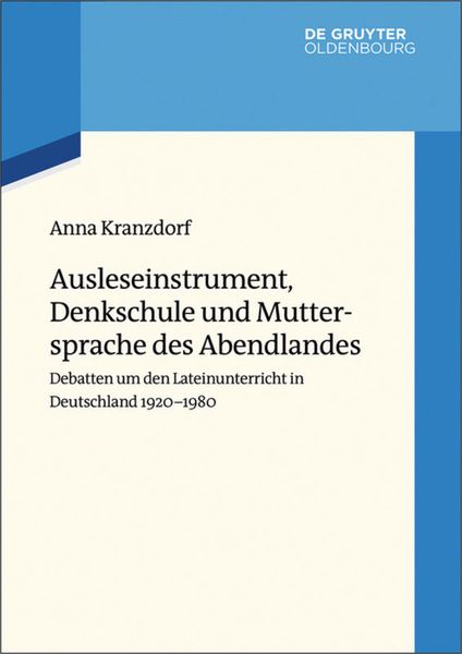 Produktbild: Ausleseinstrument, Denkschule und Muttersprache des Abendlandes