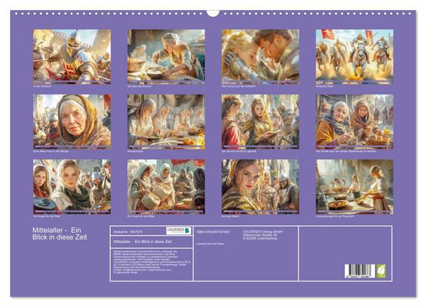 Produktbild: Mittelalter - Ein Blick in diese Zeit (Wandkalender 2026 DIN A2 quer), CALVENDO Monatskalender