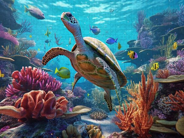 Produktbild: CALVENDO Puzzle Die Riesenschildkr&ouml;te | 1000 Teile Lege-Gr&ouml;&szlig;e 64x48cm Foto-Puzzle f&uuml;r gl&uuml;ckliche Stunden