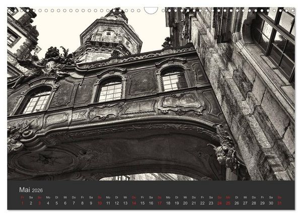 Produktbild: Dresden Schwarz Weiss 2026 (Wandkalender 2026 DIN A3 quer), CALVENDO Monatskalender