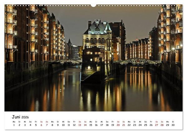 Produktbild: Hamburg schl&auml;ft nie (Wandkalender 2026 DIN A2 quer), CALVENDO Monatskalender