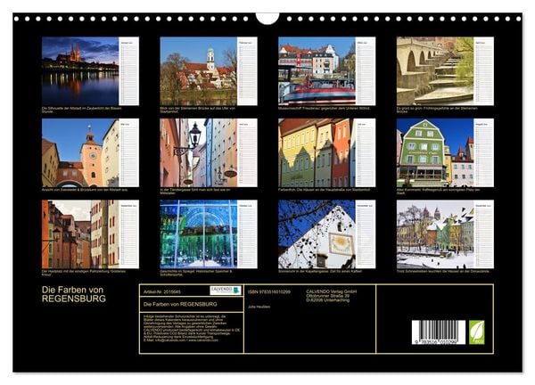 Produktbild: Die Farben von REGENSBURG (Wandkalender 2026 DIN A3 quer), CALVENDO Monatskalender