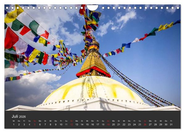 Produktbild: Nepal 2026 - Dem Himmel so nah (Wandkalender 2026 DIN A4 quer), CALVENDO Monatskalender