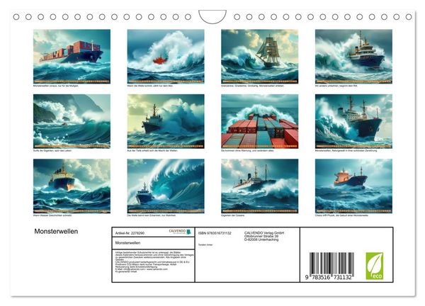 Produktbild: Monsterwellen (Wandkalender 2026 DIN A4 quer), CALVENDO Monatskalender