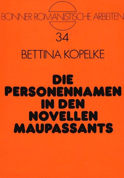 Produktbild: Die Personennamen in den Novellen Maupassants