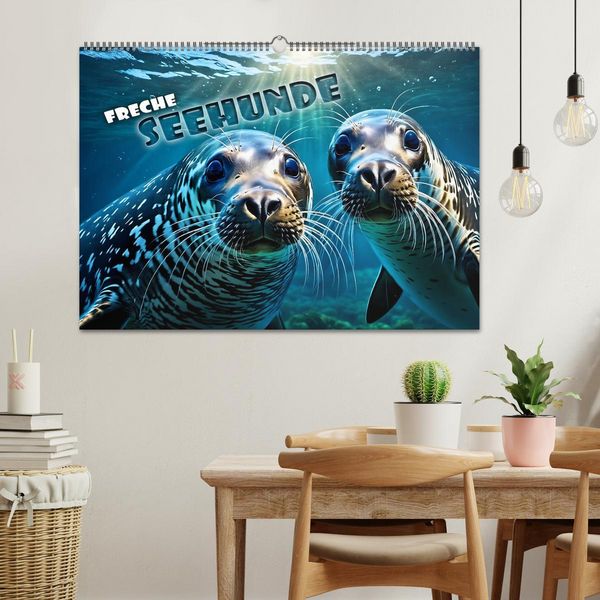 Produktbild: Freche Seehunde (Wandkalender 2026 DIN A2 quer), CALVENDO Monatskalender