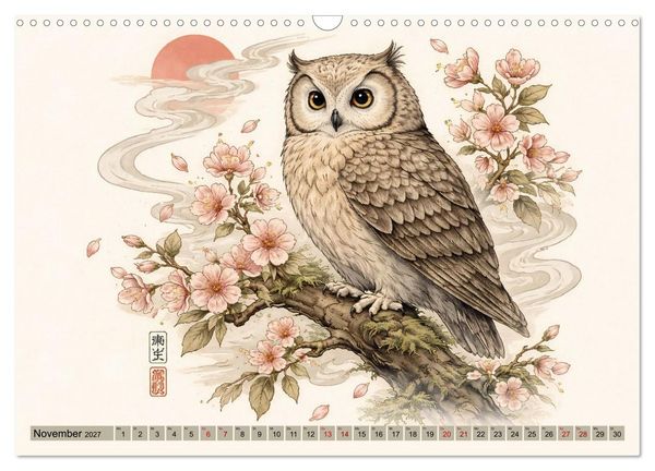 Produktbild: Naturwunder Japan: Faszinierende Vogelarten in traditioneller Kunst (Wandkalender 2027 DIN A3 quer), CALVENDO Monatskalender