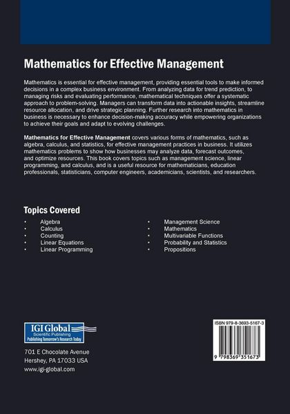 Produktbild: Mathematics for Effective Management