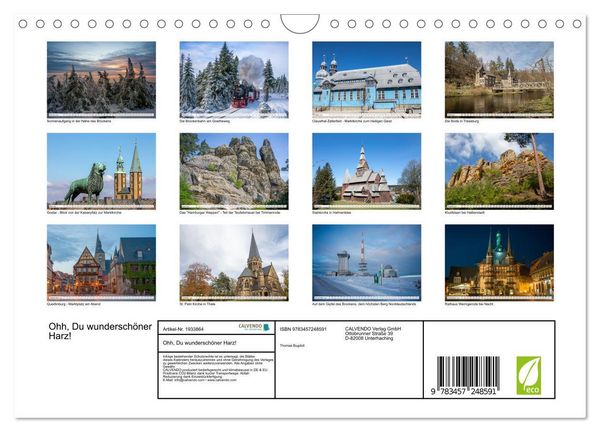 Produktbild: Ohh, Du wundersch&ouml;ner Harz! (Wandkalender 2026 DIN A4 quer), CALVENDO Monatskalender