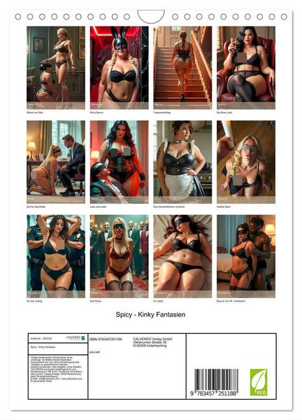 Produktbild: Spicy - Kinky Fantasien (Wandkalender 2026 DIN A4 hoch), CALVENDO Monatskalender