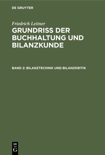 Produktbild: Bilanztechnik und Bilanzkritik