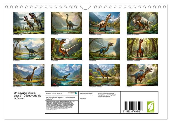 Produktbild: Un voyage vers le pass&eacute; - D&eacute;couverte de la faune (Calendrier mural 2026 DIN A4 vertical), CALVENDO calendrier mensuel