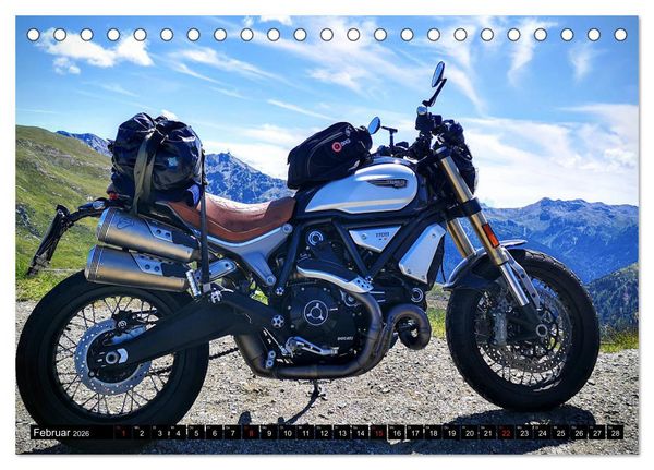 Produktbild: Scrambler Motorr&auml;der Individuell - Stylisch - Abenteuerlich (Tischkalender 2026 DIN A5 quer), CALVENDO Monatskalender