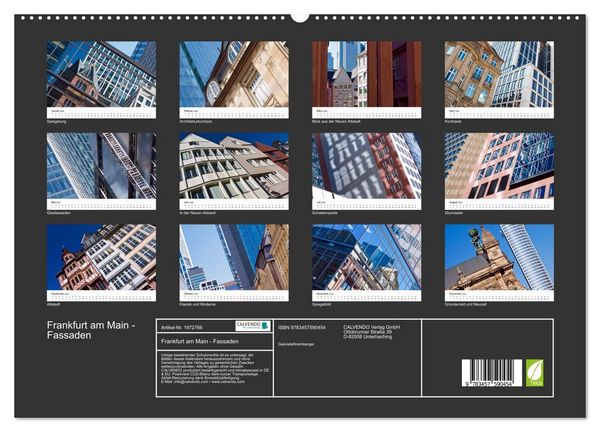 Produktbild: Frankfurt am Main - Fassaden (hochwertiger Premium Wandkalender 2026 DIN A2 quer), Kunstdruck in Hochglanz