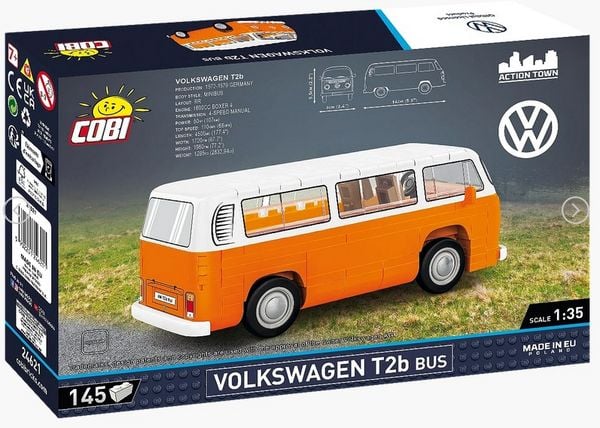Produktbild: COBI Action Town 24621 - Volkswagen T2b Bus, Bausatz 1:35, 145 Klemmbausteine