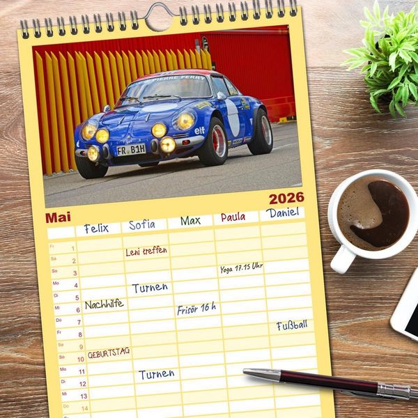 Produktbild: Familienplaner 2026 - Renault Alpine A110 mit 5 Spalten (Wandkalender, 21 x 45 cm) CALVENDO