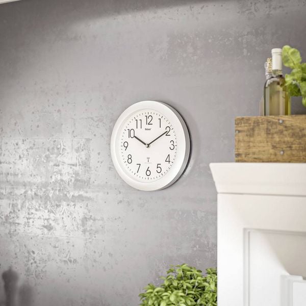 Produktbild: Mebus 52451 Funk Wanduhr 25cm x 40mm Silber