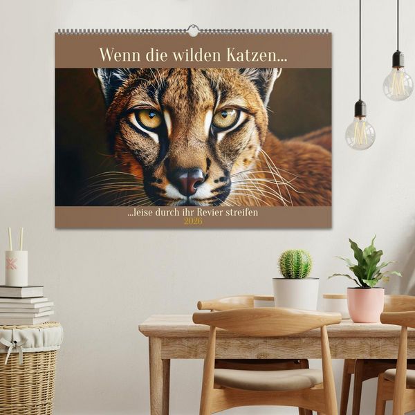 Produktbild: Wenn die wilden Katzen leise durch ihr Revier streifen (Wandkalender 2026 DIN A2 quer), CALVENDO Monatskalender
