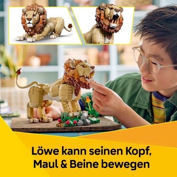 Produktbild: LEGO Creator 3-in-1-Set 31386 Wilde Tiere: Majest&auml;tischer L&ouml;we, Bauset