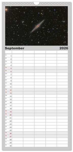 Produktbild: Familienplaner 2026 - Deep-Sky Fotografie mit 5 Spalten (Wandkalender, 21 x 45 cm) CALVENDO