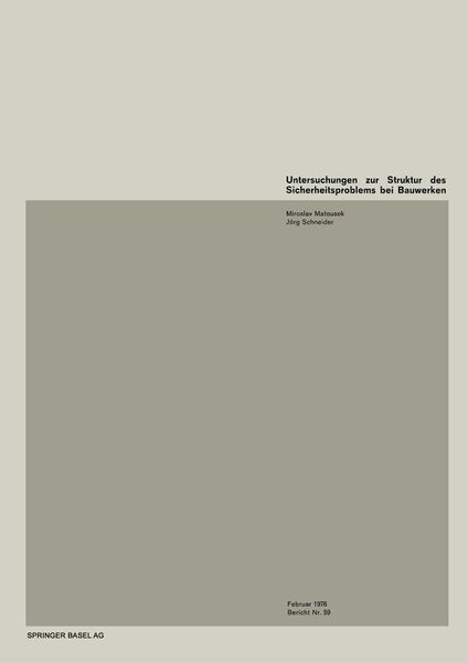 Produktbild: Untersuchungen zur Struktur des Sicherheitsproblems von Bauwerken