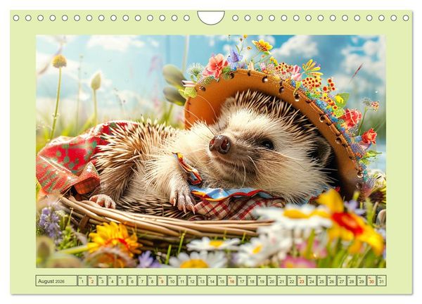 Produktbild: Zauberhafte Igel-Models. Blumiger Stil in der Natur (Wandkalender 2026 DIN A4 quer), CALVENDO Monatskalender
