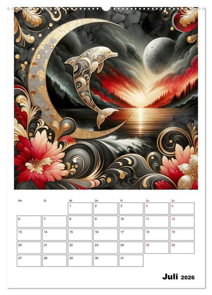 Produktbild: Tierische Mondlichtmagie (Wandkalender 2026 DIN A2 hoch), CALVENDO Monatskalender
