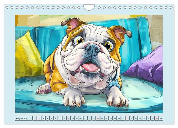 Produktbild: Bulldoggen. Lustige Cartoons von beliebten Charakterk&ouml;pfen (Wandkalender 2026 DIN A4 quer), CALVENDO Monatskalender