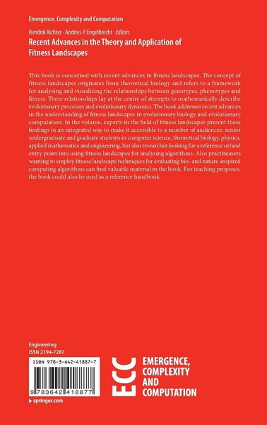 Produktbild: Recent Advances in the Theory and Application of Fitness Landscapes