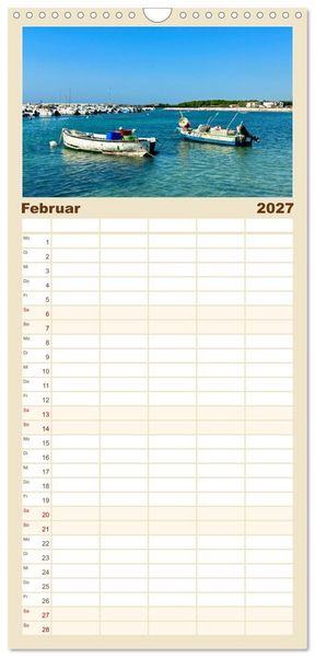 Produktbild: Familienplaner 2027 - Toskana - Etruskische K&uuml;ste mit 5 Spalten (Wandkalender, 21 x 45 cm) CALVENDO