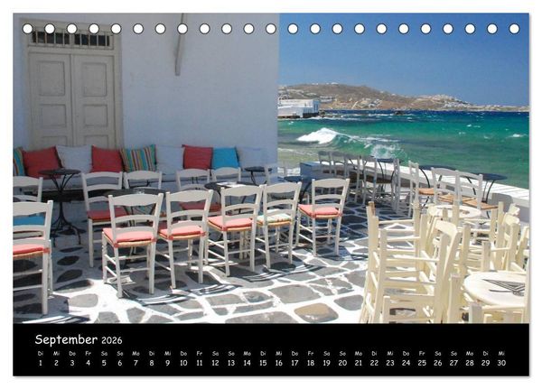 Produktbild: Mykonos - Stille Ecken (Tischkalender 2026 DIN A5 quer), CALVENDO Monatskalender