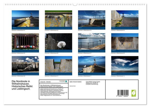 Produktbild: Die Nordmole in Wilhelmshaven. Historisches Relikt und Lieblingsort. (hochwertiger Premium Wandkalender 2026 DIN A2 quer), Kunstdruck in Hochglanz