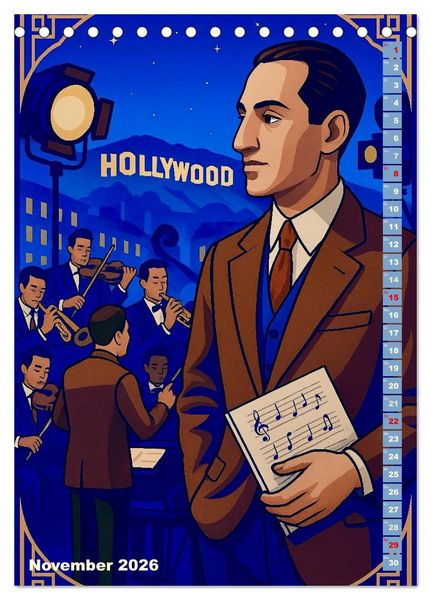 Produktbild: George Gershwin (Tischkalender 2026 DIN A5 hoch), CALVENDO Monatskalender