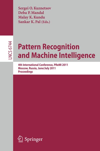 Produktbild: Pattern Recognition and Machine Intelligence