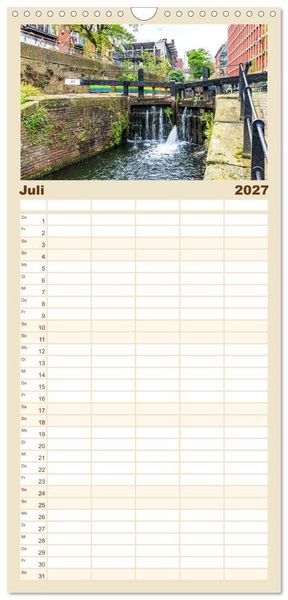 Produktbild: Familienplaner 2027 - Faszination Manchester mit 5 Spalten (Wandkalender, 21 x 45 cm) CALVENDO