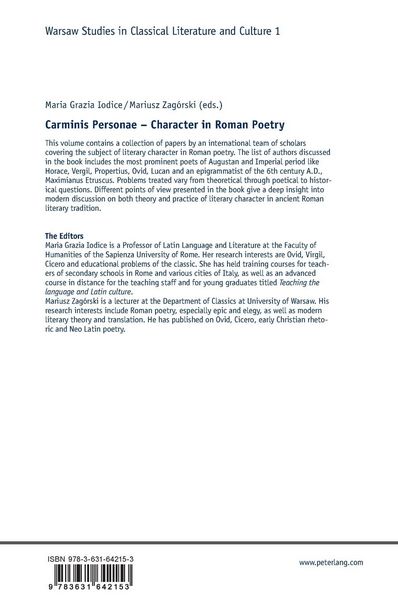 Produktbild: Carminis Personae &ndash; Character in Roman Poetry