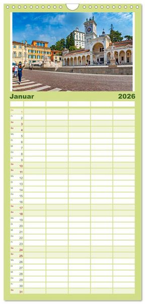 Produktbild: Familienplaner 2026 - Udine - die Stadt der Engel mit 5 Spalten (Wandkalender, 21 x 45 cm) CALVENDO