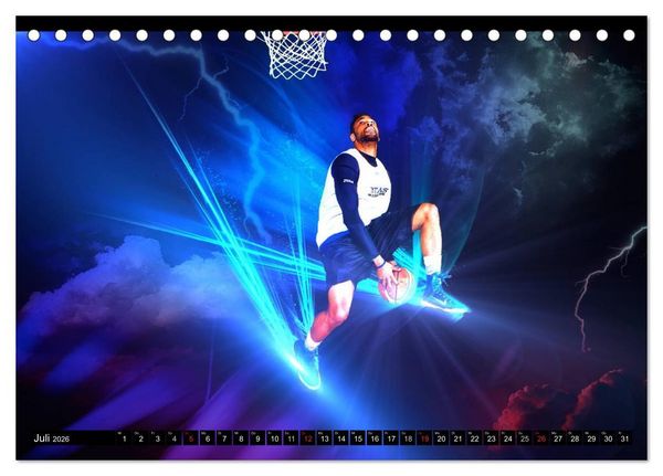 Produktbild: Basketball Fantasiewelten (Tischkalender 2026 DIN A5 quer), CALVENDO Monatskalender