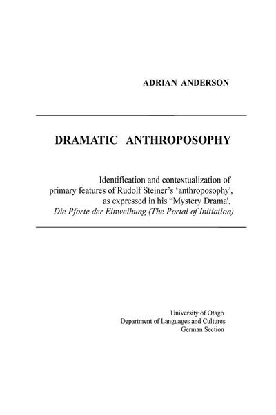 Produktbild: Dramatic Anthroposophy