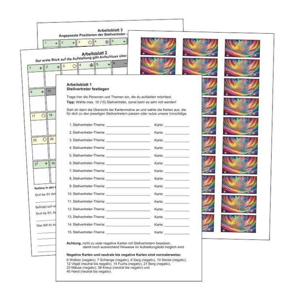 Produktbild: Lenormand Bildkarten Coaching - Schablone, Arbeitsbl&auml;tter und Energiezettel f&uuml;r Aufstellungen